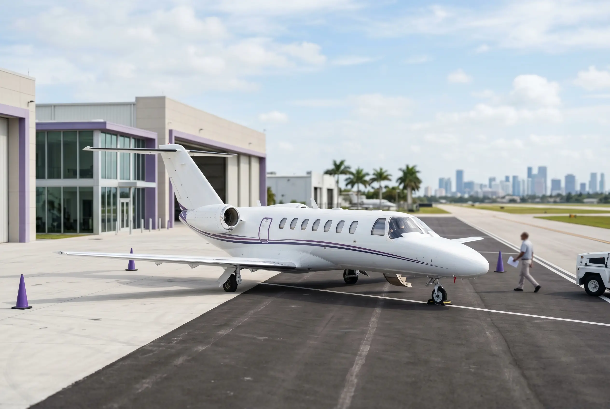 Cessna Citation CJ3+ on a South Florida ramp before a Miami to New York departure