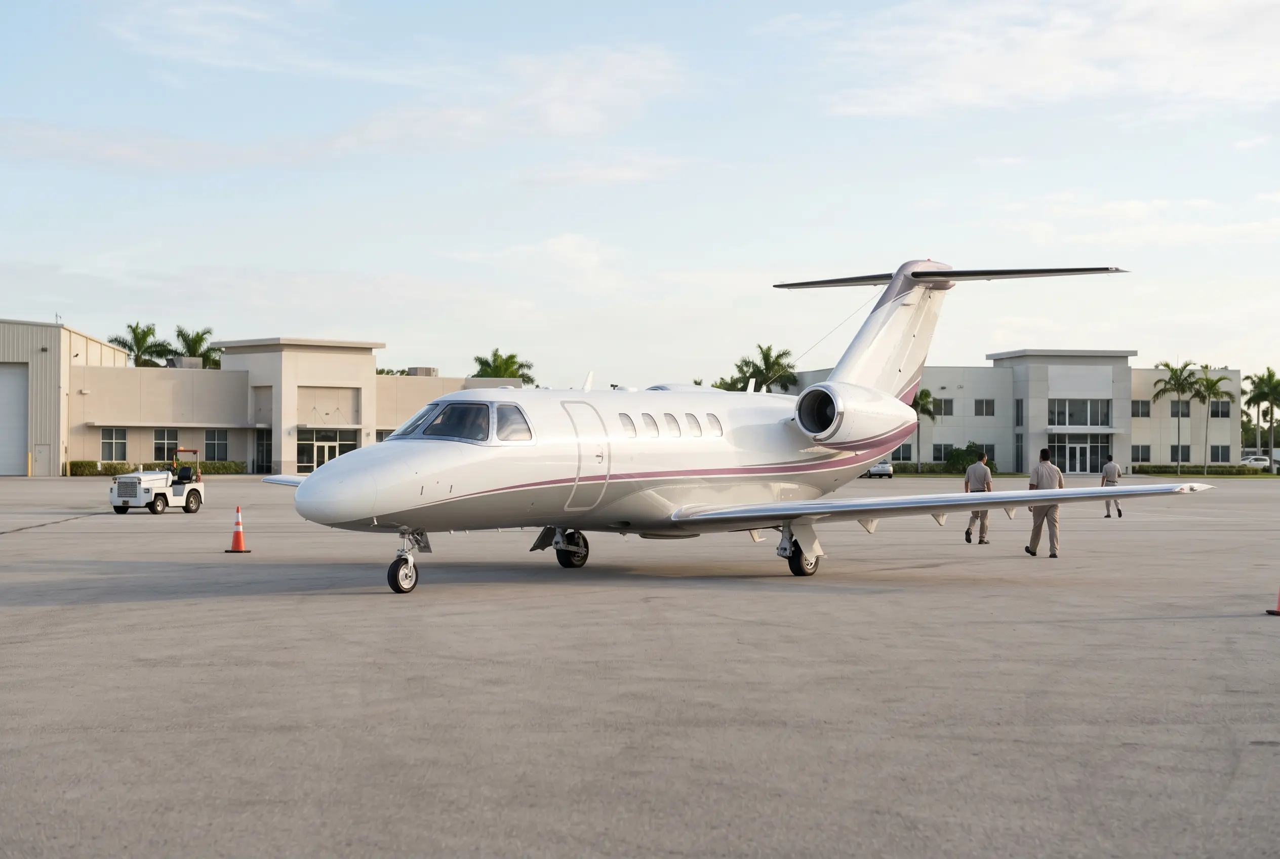 Cessna Citation CJ4 on a South Florida ramp before a Miami to New York departure