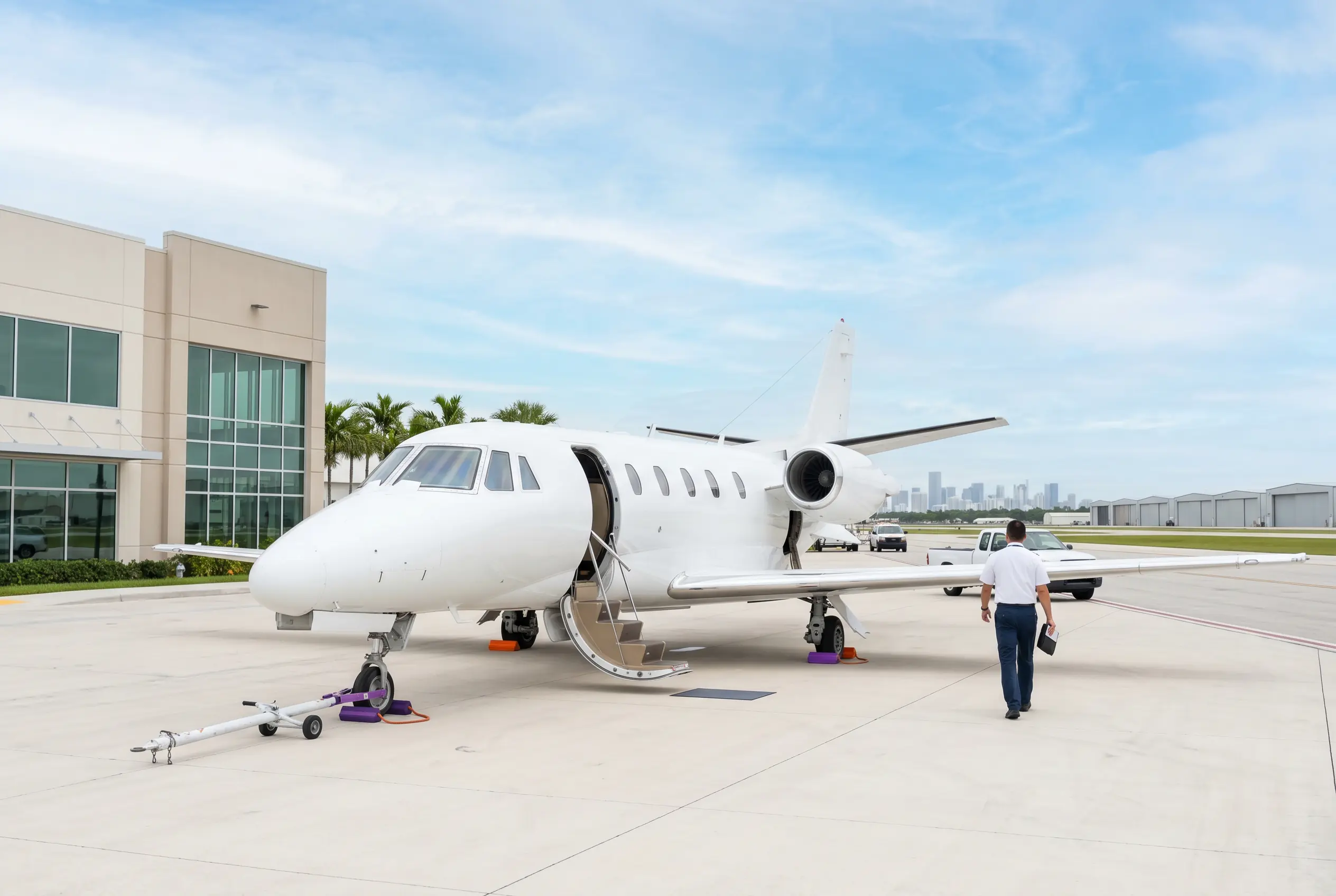 Cessna Citation Excel on a South Florida ramp before a Miami to New York departure