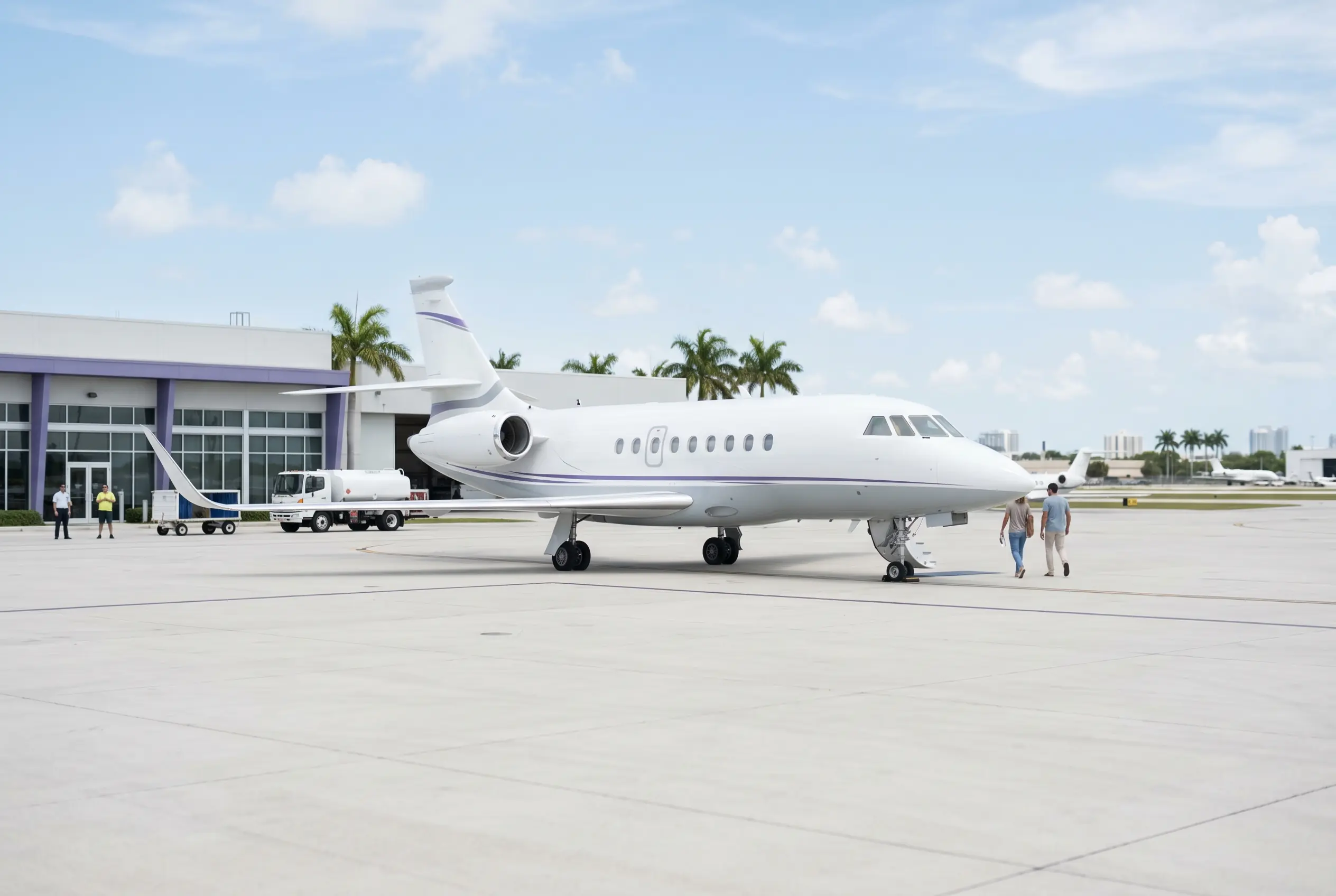 Dassault Falcon 2000LXS on a South Florida ramp before a Miami to New York departure