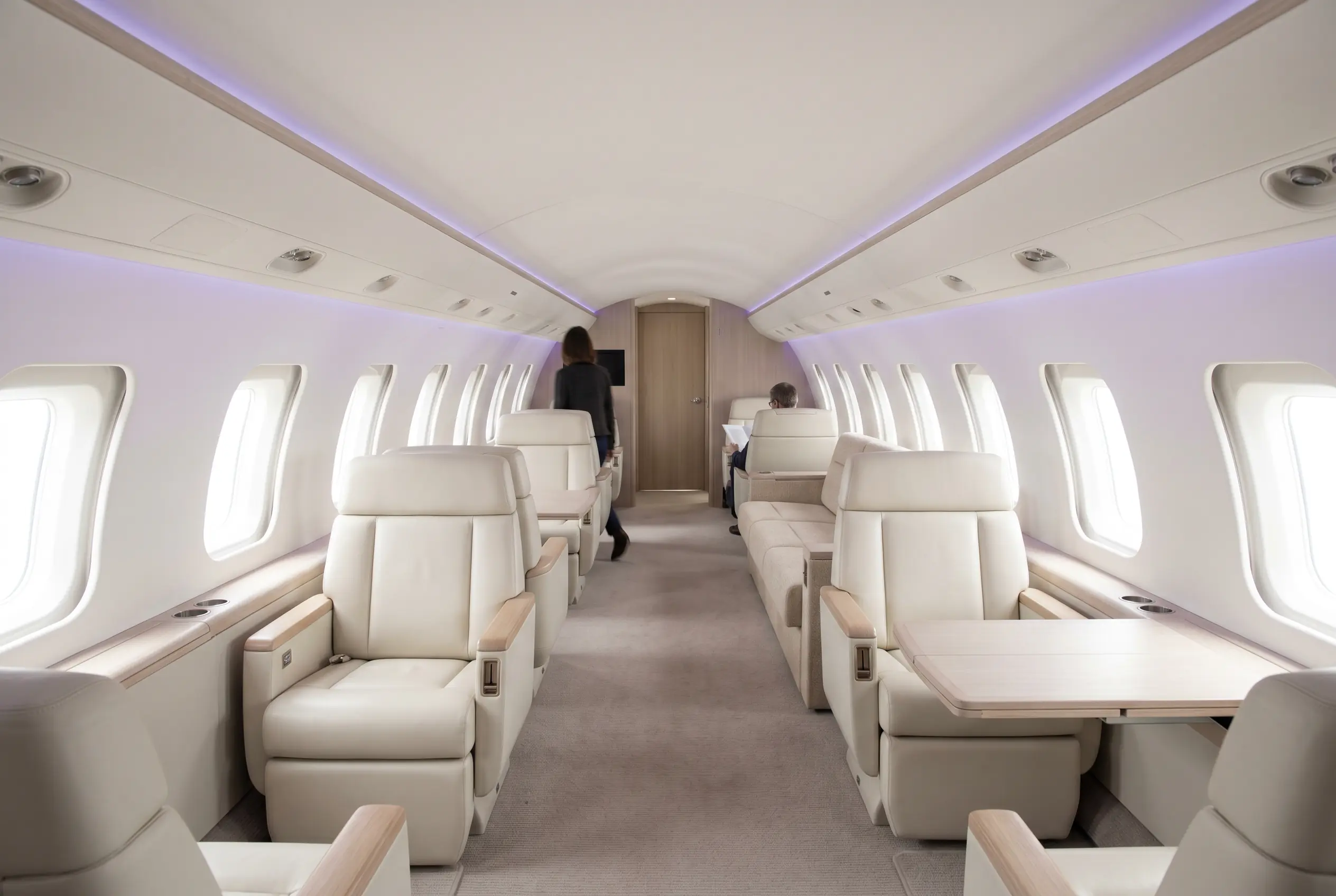 Bombardier Global 7500 four-zone cabin for a Miami to New York charter