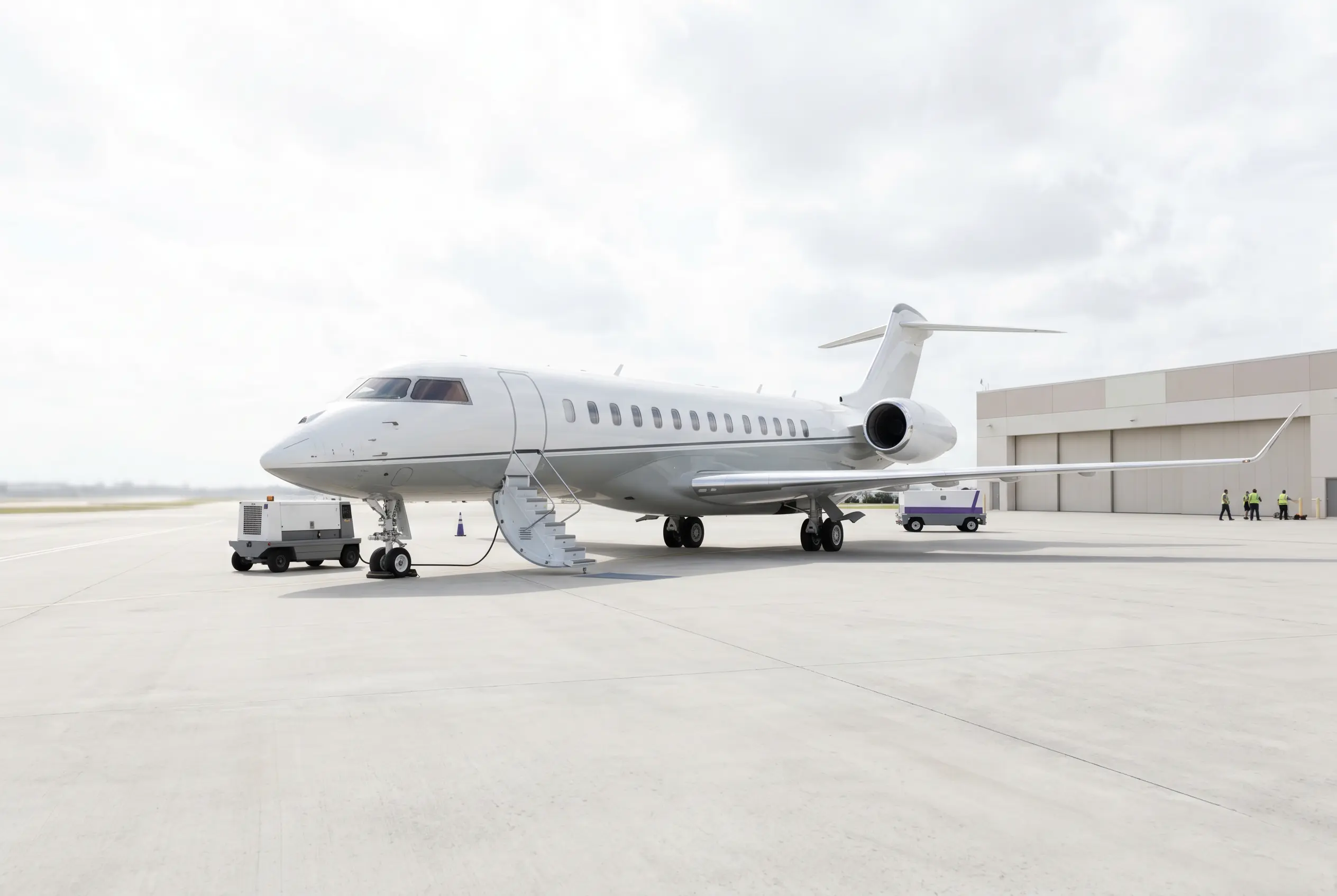 Bombardier Global 7500 on a South Florida ramp before a Miami to New York departure