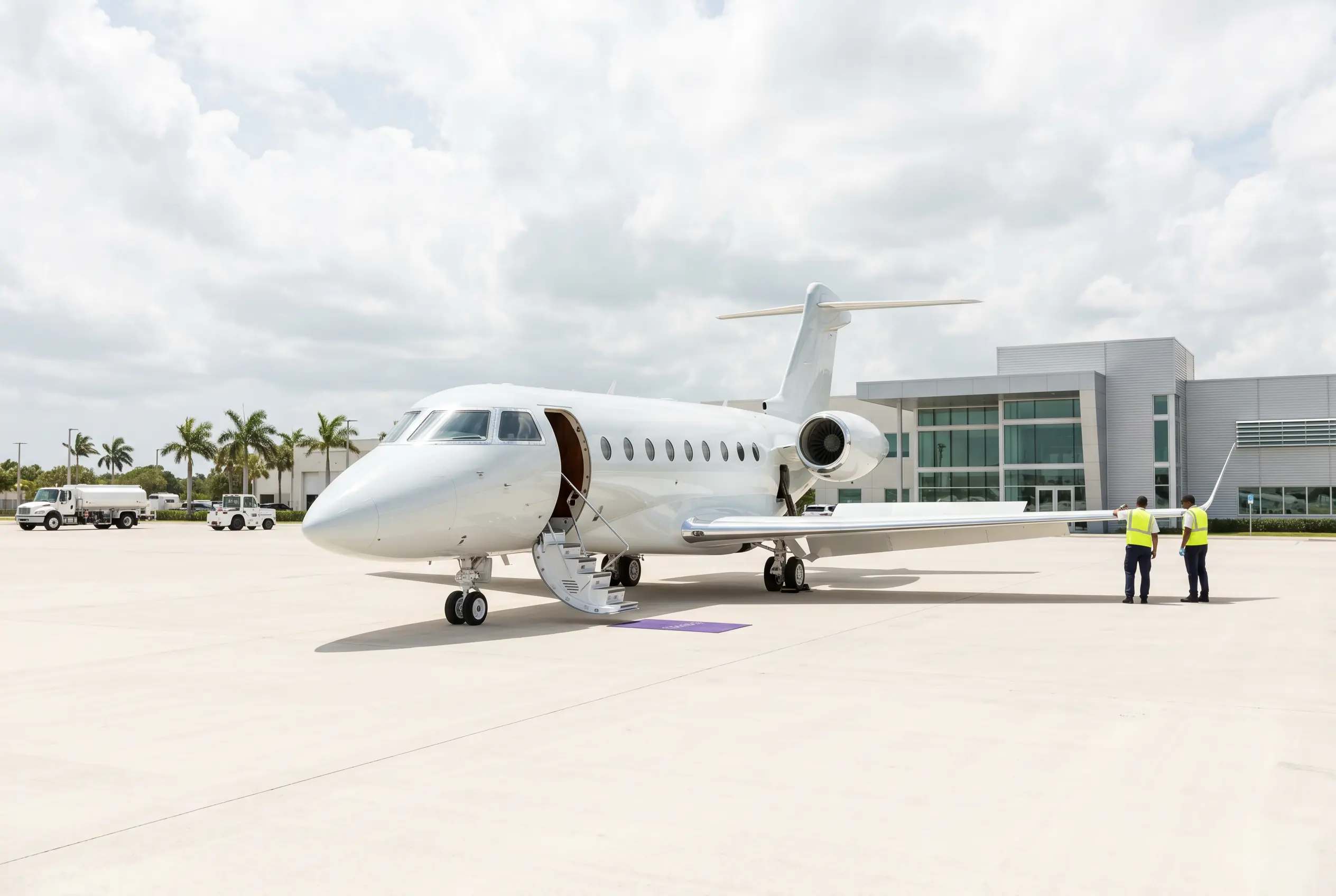 Gulfstream G280 on a South Florida ramp before a Miami to New York departure