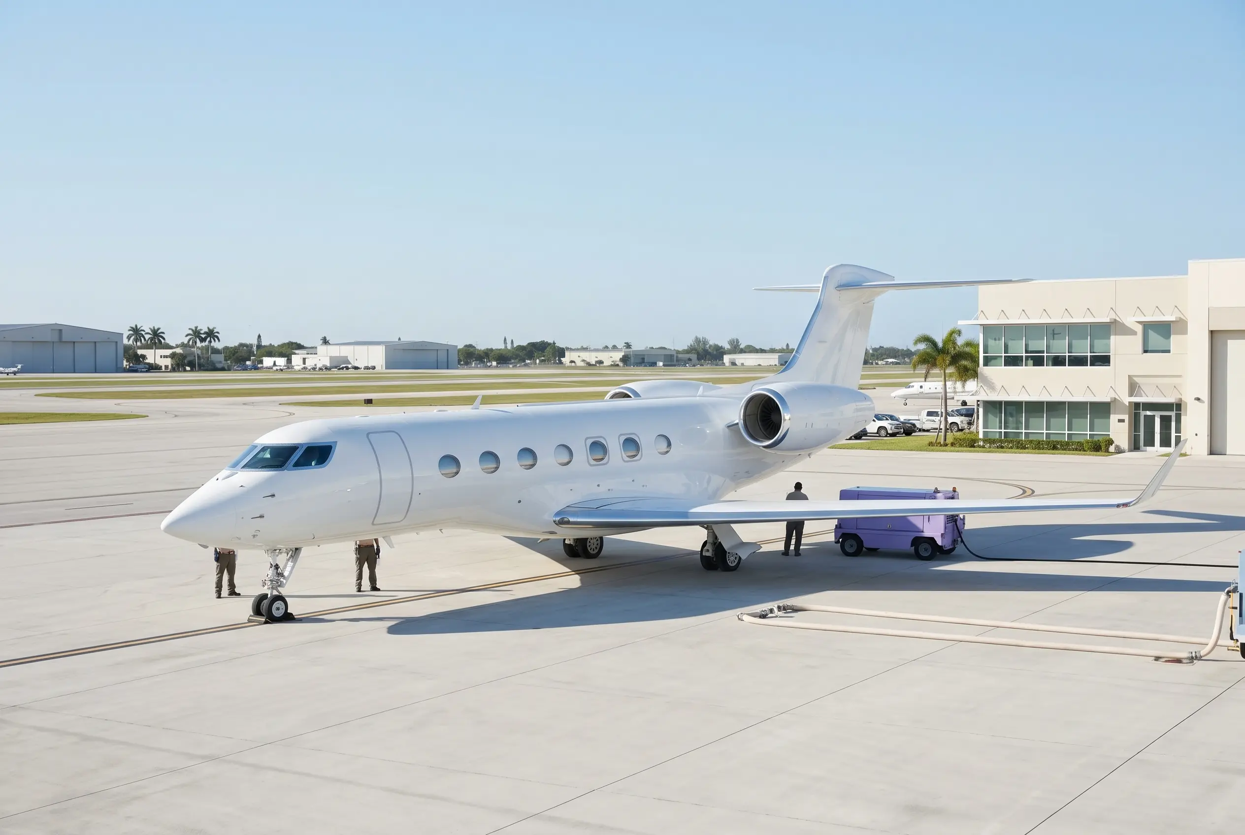 Gulfstream G500 on a South Florida ramp before a Miami to New York departure
