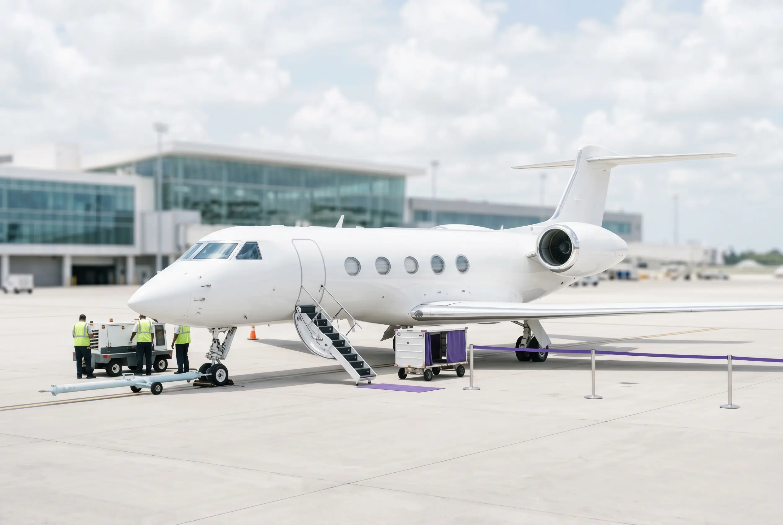 Gulfstream G500 on a Miami ramp ahead of a flight to New York