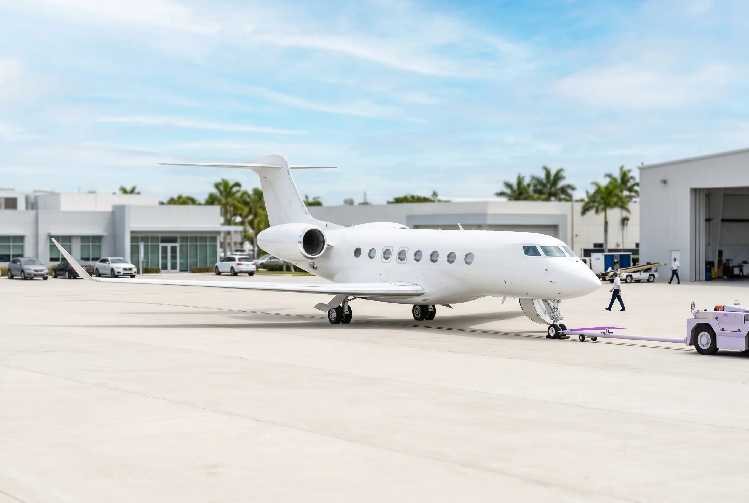 Gulfstream G600 on a South Florida ramp before a Miami to New York departure