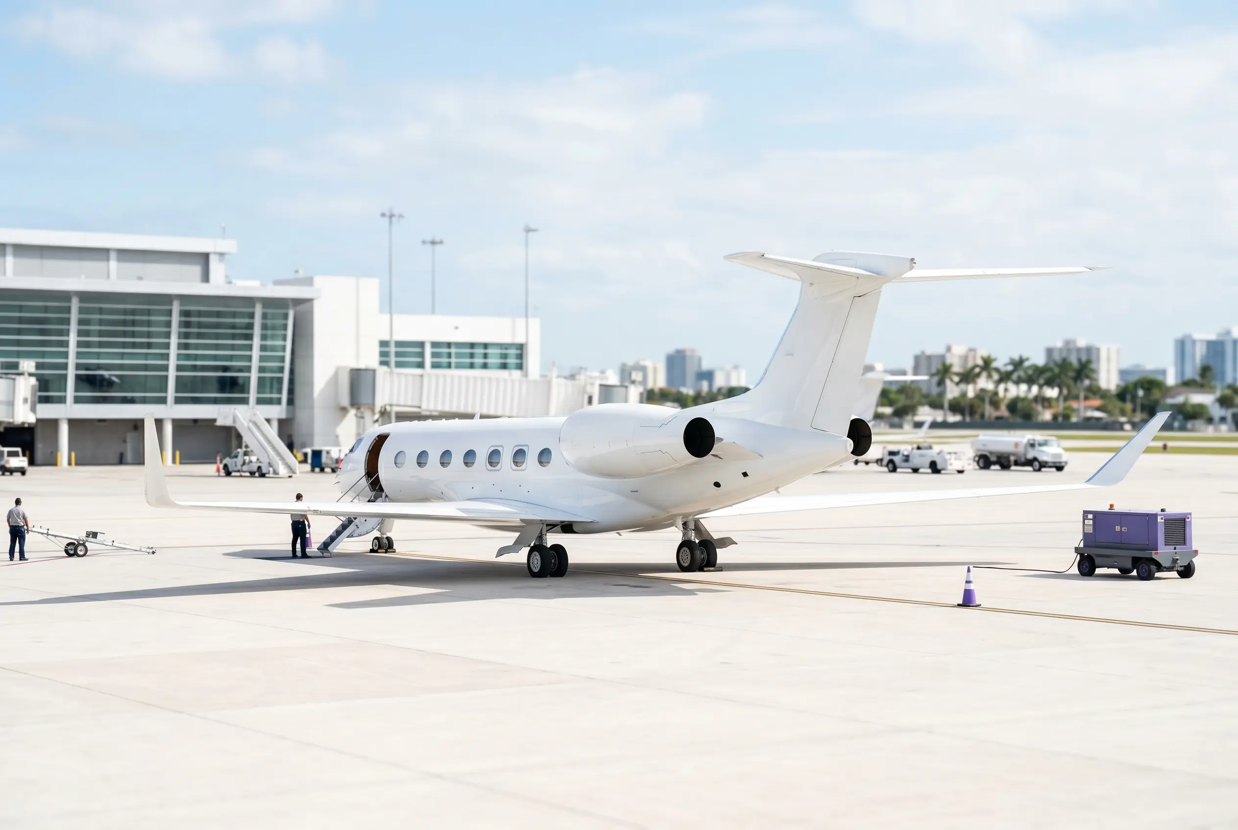 Gulfstream G650ER on a South Florida ramp before a Miami to New York departure