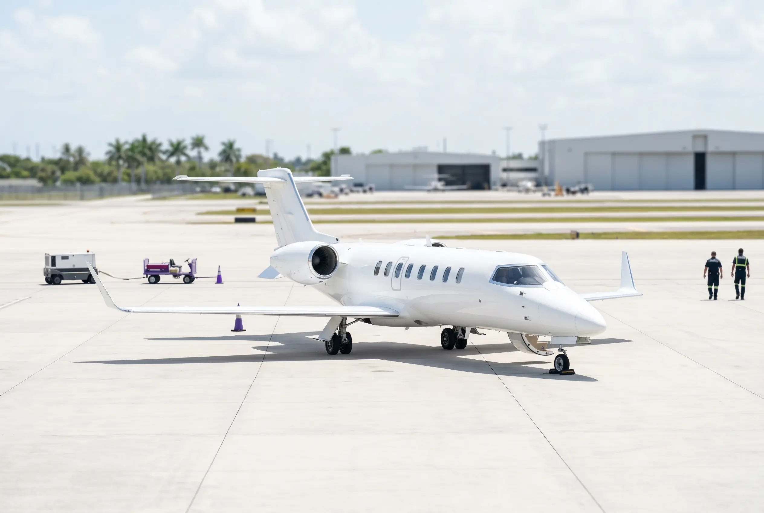 Learjet 75 on a South Florida ramp before a Miami to New York flight